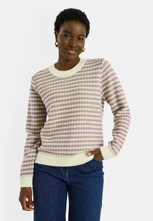 COL ROND À RAYURES - Jersey de punto - parme