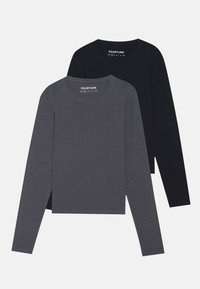 2 PACK UNISEX - T-shirt à manches longues - dark grey/black