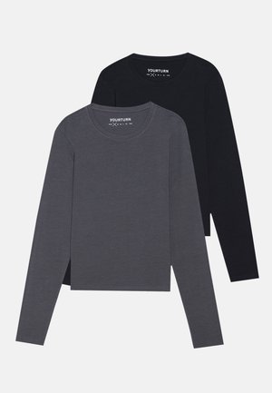 2 PACK UNISEX - Top s dlhým rukávom - dark grey/black