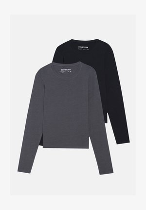 2 PACK UNISEX - Camisola de manga comprida - dark grey/black