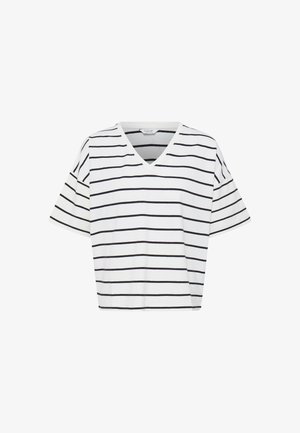 b.young, BYPANDINNA VNECK - T-shirt con stampa - meteorite white stripe