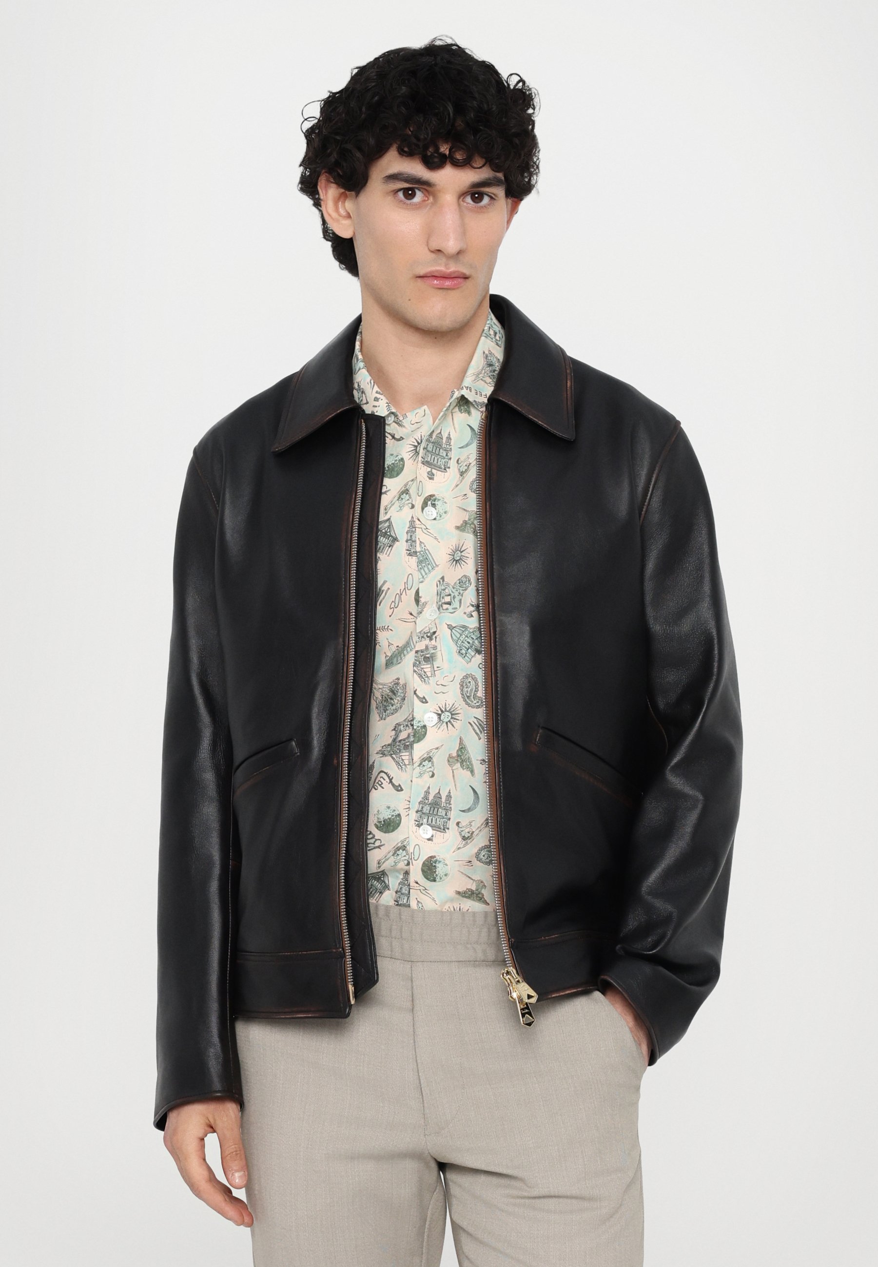 paul smith leather jacket 短丈 古着 opium Paul Smithのジャケット