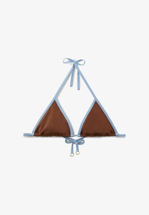 Calzedonia, BICOLOR PIPING TRIANGLE - Bikini-Top - brown