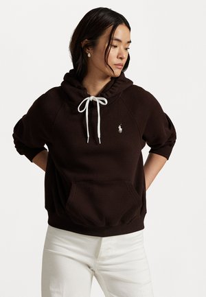 SHRUNKEN FIT FLEECE HOODIE - Sweatshirt - circuit brown