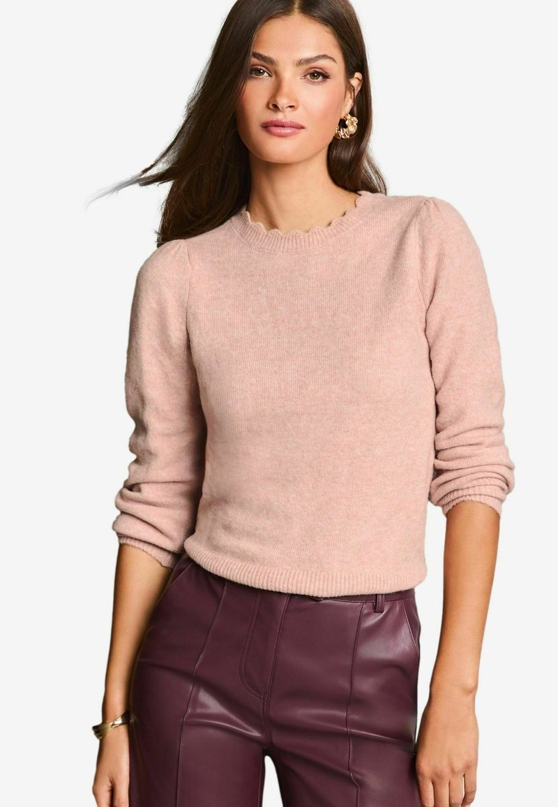 Lipsy REGULAR FIT BLEND SCALLOPED NECK - Strickpullover - pink
