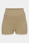 SHINY SEAMLESS HOTPANTS - Leggings - light khaki
