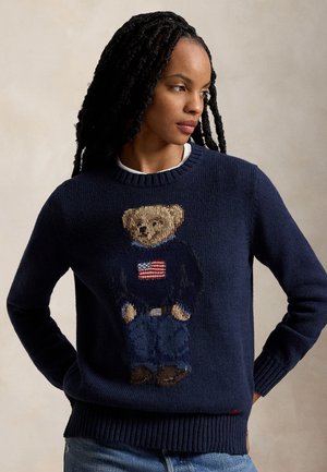 Polo Ralph Lauren POLO BEAR COTTON LINEN SWEATER - Pullover - navy
