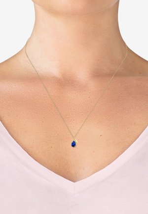 PANZERKETTE TROPFEN SAPHIRBLAU  - Necklace - gold-coloured