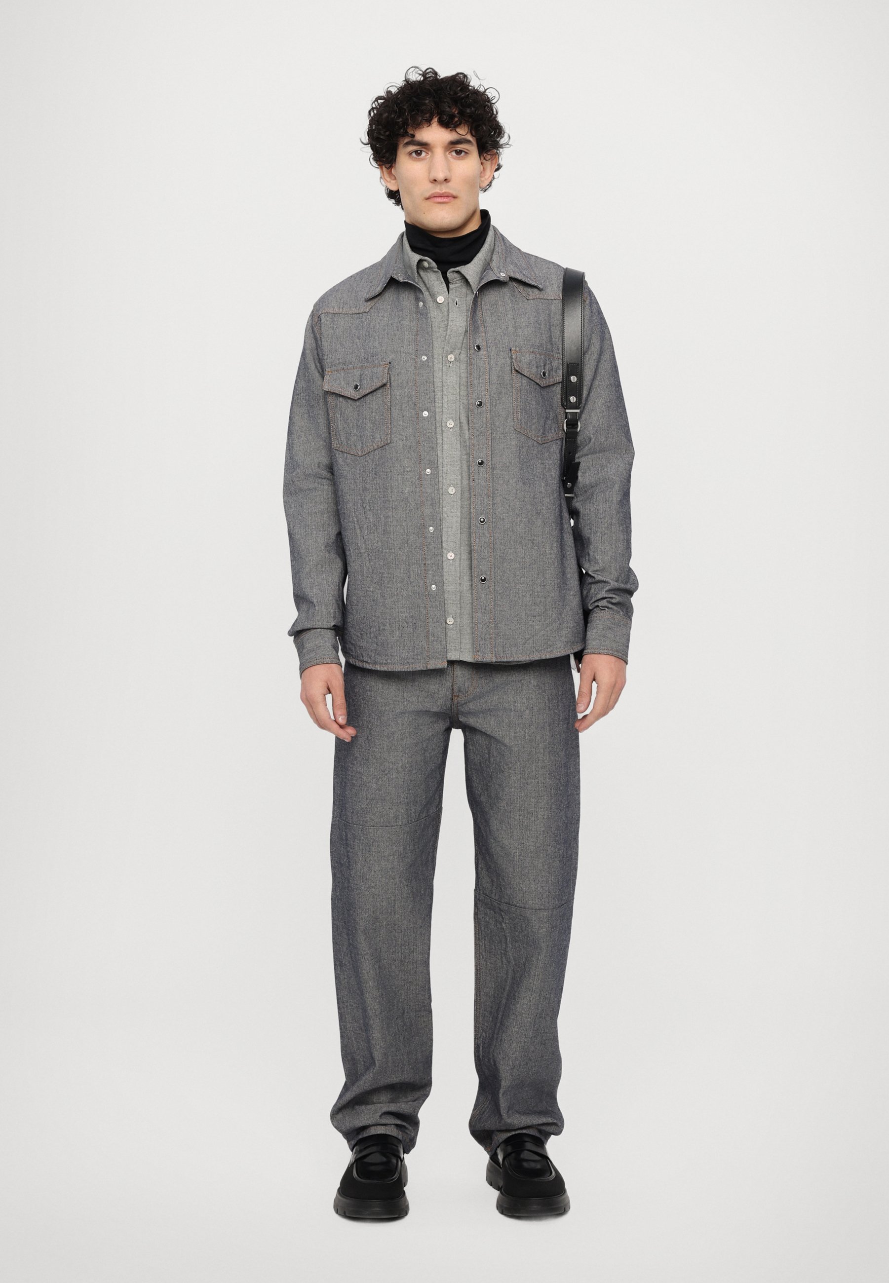 MM6 Maison Margiela LONG SLEEVED SHIRT - Shirt - grey/black
