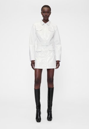 GAP GAPSTUDIO VEGAN PATENT LEATHER MINI SKIRT - A-linjekjol - antique white