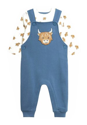 HIGHLAND COW APPLIQUÉ  SET.  - REGULAR FIT - Dungarees - denim blue highland cow