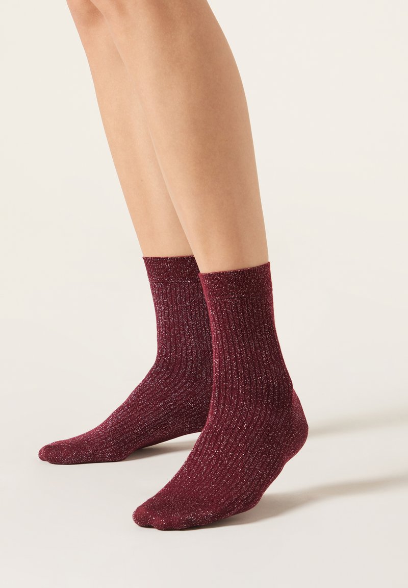 Calzedonia GLITTER - Strumpor - rosso scuro intenso