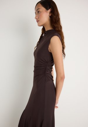 DROPPED WAIST DRESS - Vestito lungo - dark brown