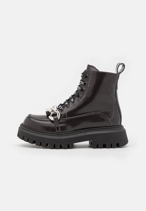 Bottines à lacets - dark red
