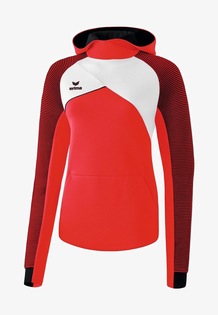 Erima Premium One 2 0 Kapuzenpullover Damen Hoodie Rot Weiss Schwarz Zalando De