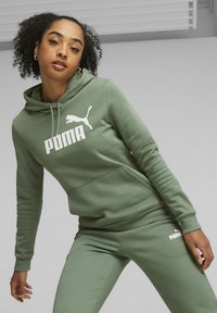 Puma LOGO HOODIE - Felpa con cappuccio - eucalyptus