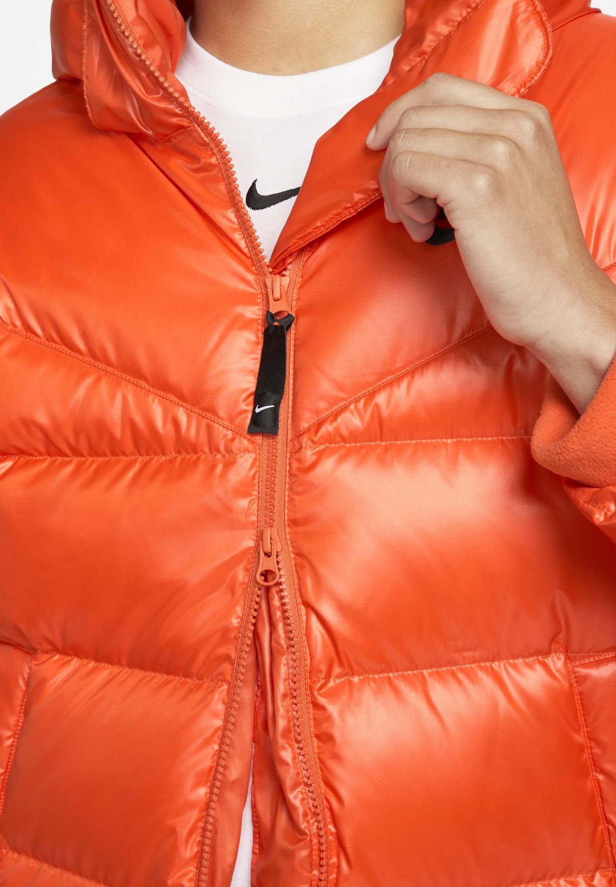 nike puffer jacket orange
