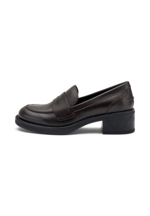 HEELED LOAFERS - Zapatos sin cordones - dark brown