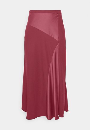 DKNY MATTE & SHINE PANEL SKIRT - Falda acampanada - cabernet