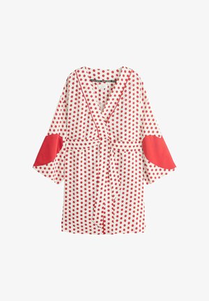 HEARTS SHORT - Halat de baie - red/white polka dot