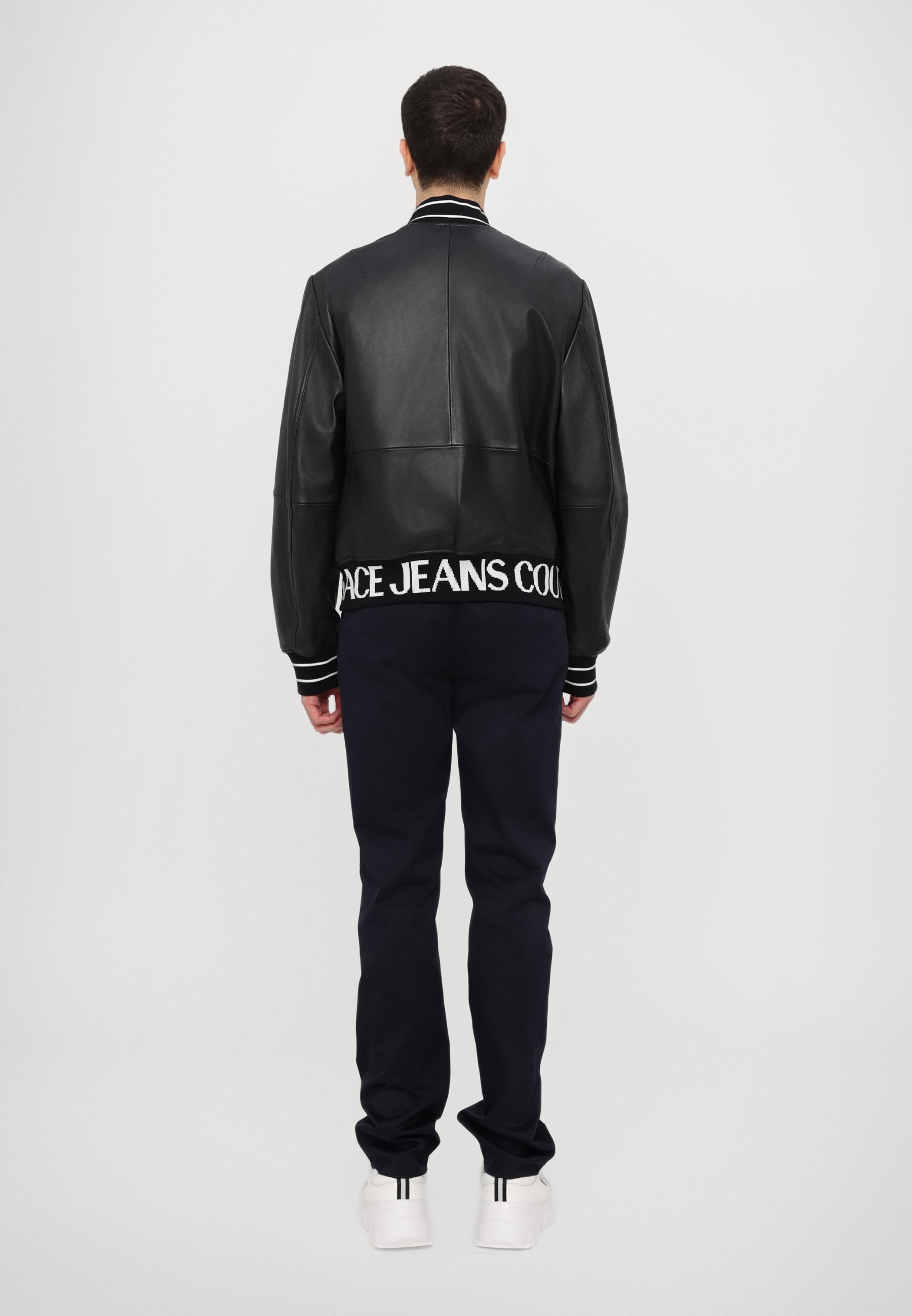 Versace Jeans Couture SHINE - Leather jacket - black - Zalando.co.uk
