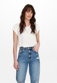 ONLY S/S SOLID NOOS PTM - Lihtne T-särk - cloud dancer