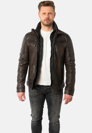 Chaqueta de cuero - mocca