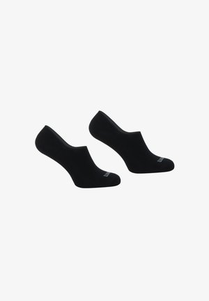 Chaussettes noires à coupe basse en tissu doux. Présentent un design sans couture avec une texture lisse et un léger élastique autour du haut pour un ajustement confortable.