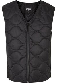 HERREN ZIPPED GILET - Strukirani kaput - black