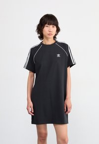 adidas Originals - TEE DRESS - Jersey dress - black/white Thumbnail Image 1