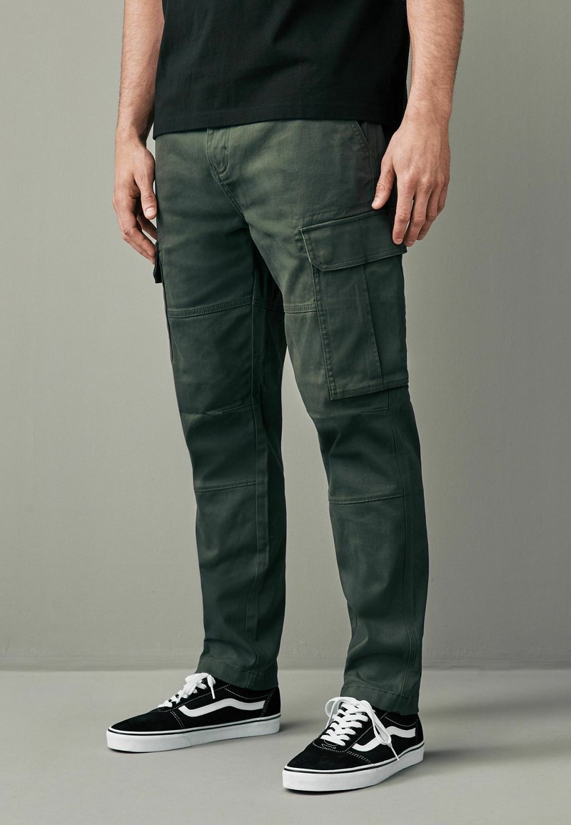 Next SLIM FIT STRETCH - Hlačami s stranskimi žepi - mottled dark green