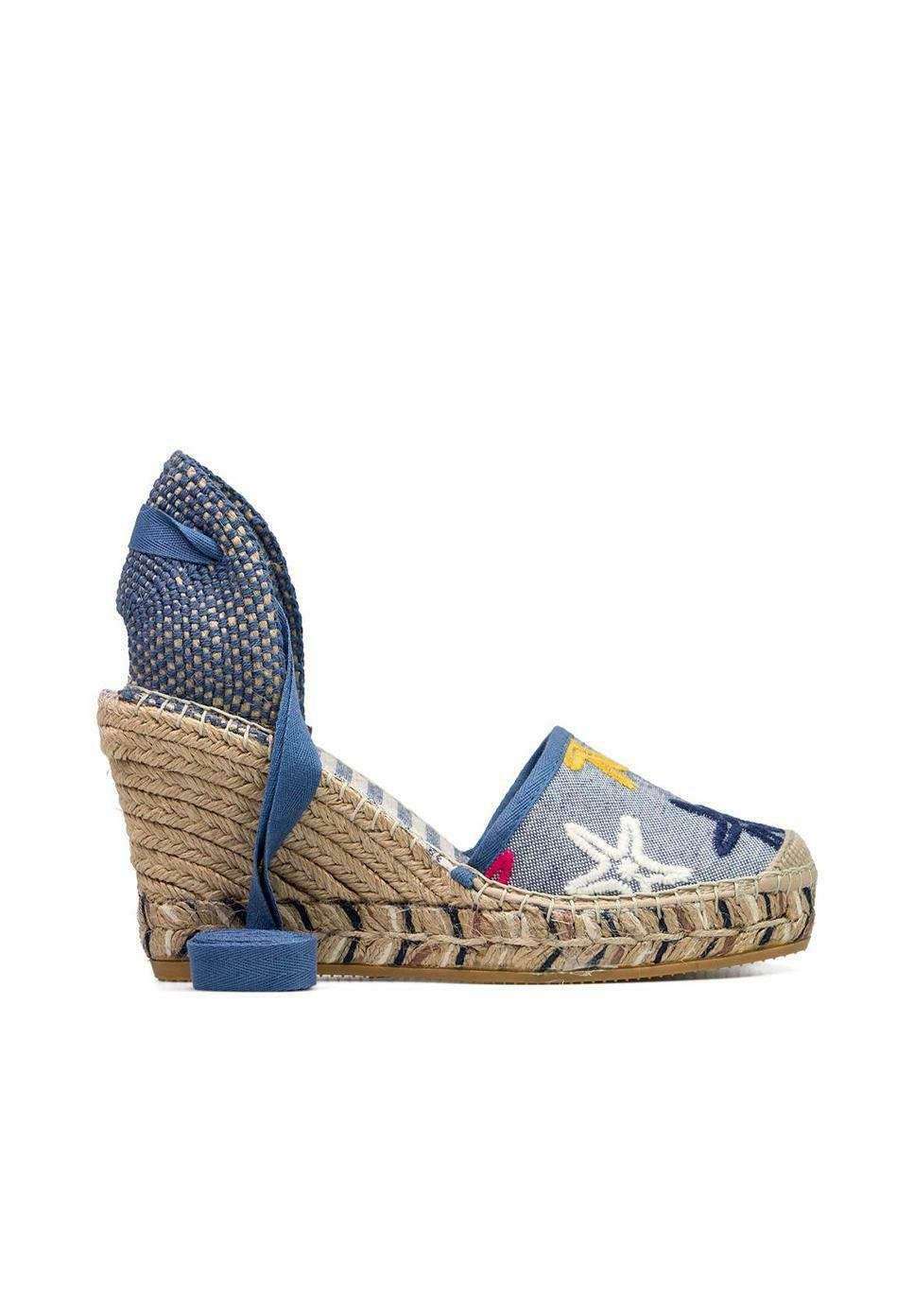 Vidorreta SANDALIA CUÑA YUTE - Alpargatas - azul - Zalando.es