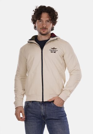 Felpa con zip - offwht