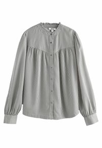 WASHED RUFFLE NECK LONG SLEEVE - Gombos blúz - black grey