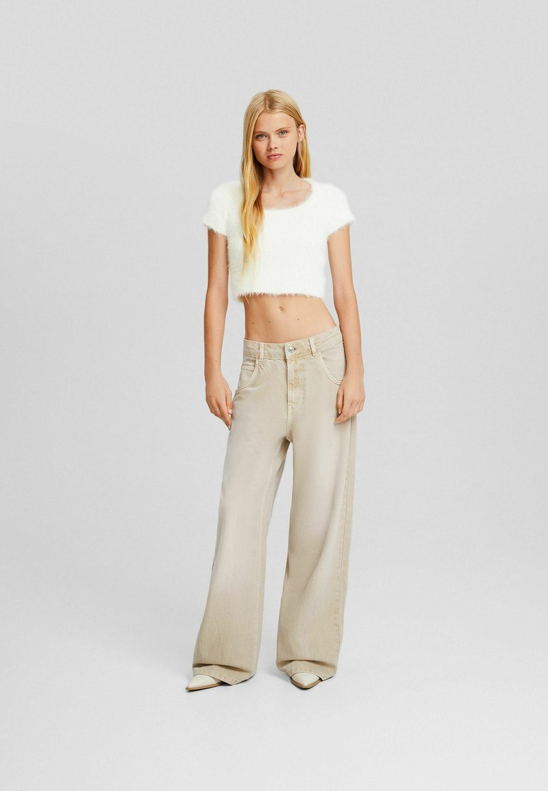 Bershka T-shirt basic crème