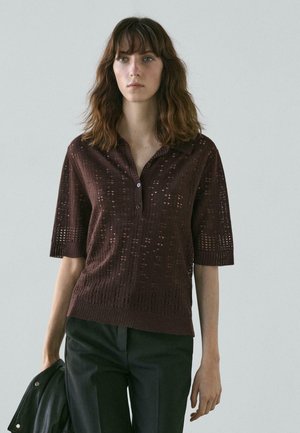 SHORT SLEEVE  - Polo shirt - mottled dark brown