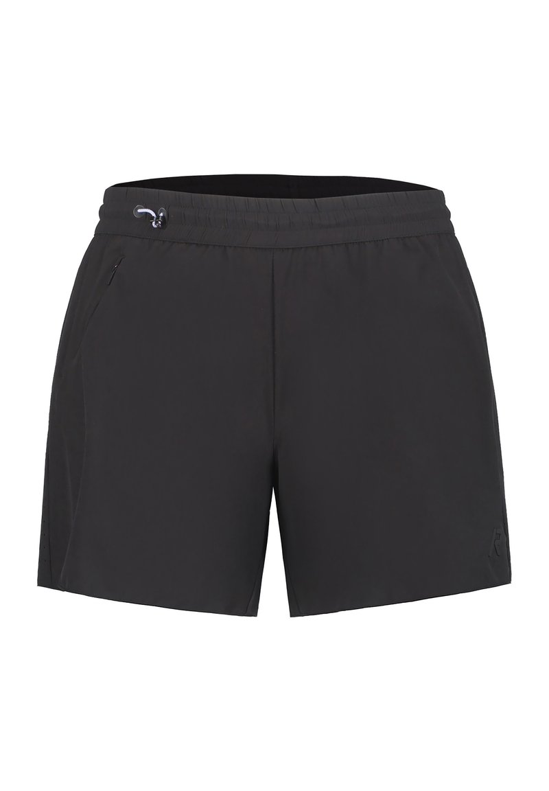 Pantalones cortos deportivos negros hechos de una tela ligera. Cuenta con una cinturilla elástica con cordón y bolsillos laterales. Logo en el dobladillo.