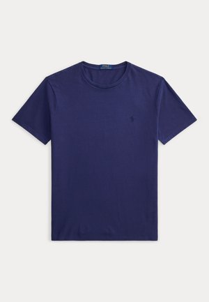 STANDARD FIT COTTON-LINEN T-SHIRT - Βασικό μπλουζάκι - newport navy
