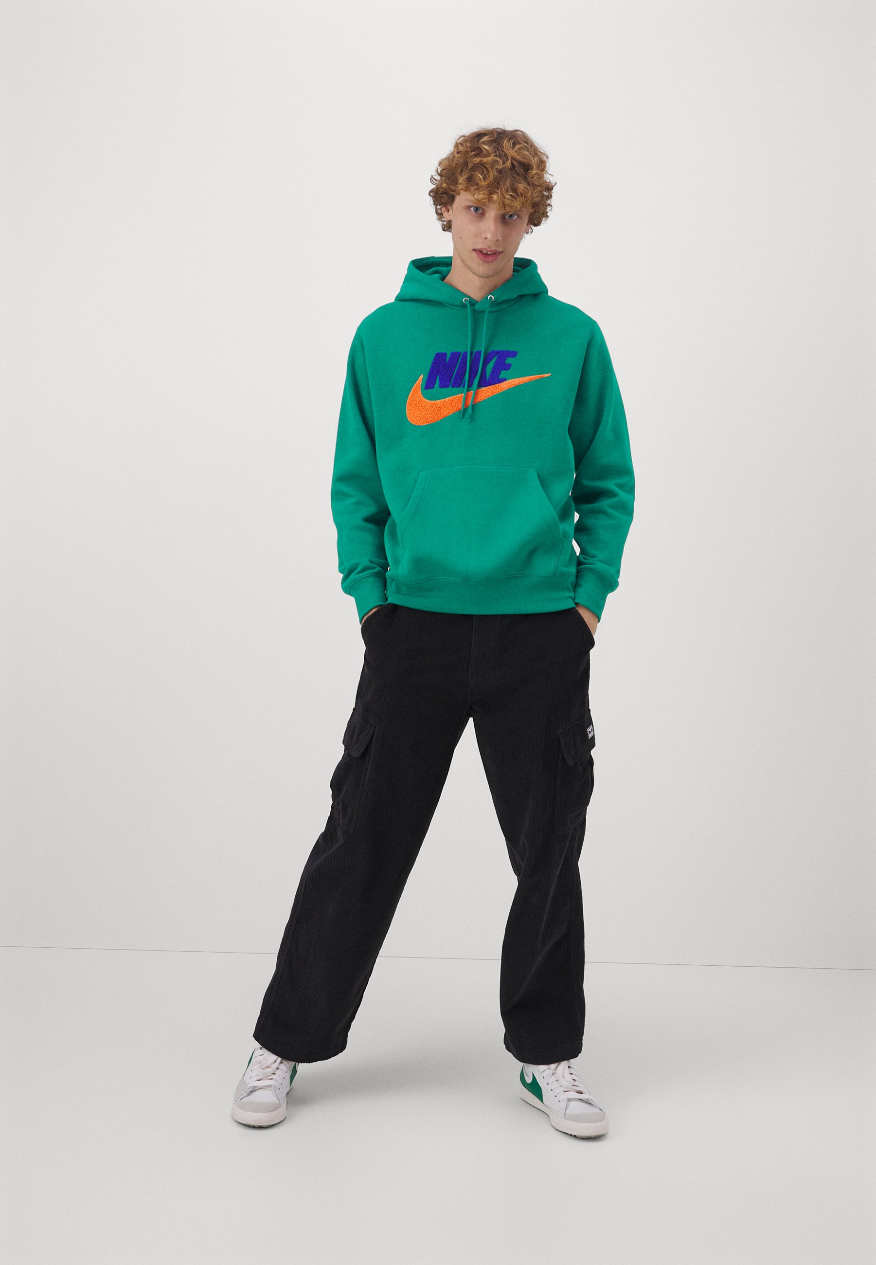 olive green and orange nike hoodie