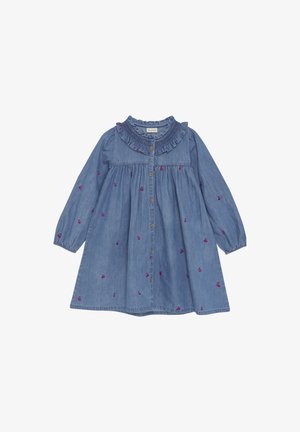 Minymo DRESHORT LONG SLEEVES WITH EMB - Jeanskleid - ombre blue