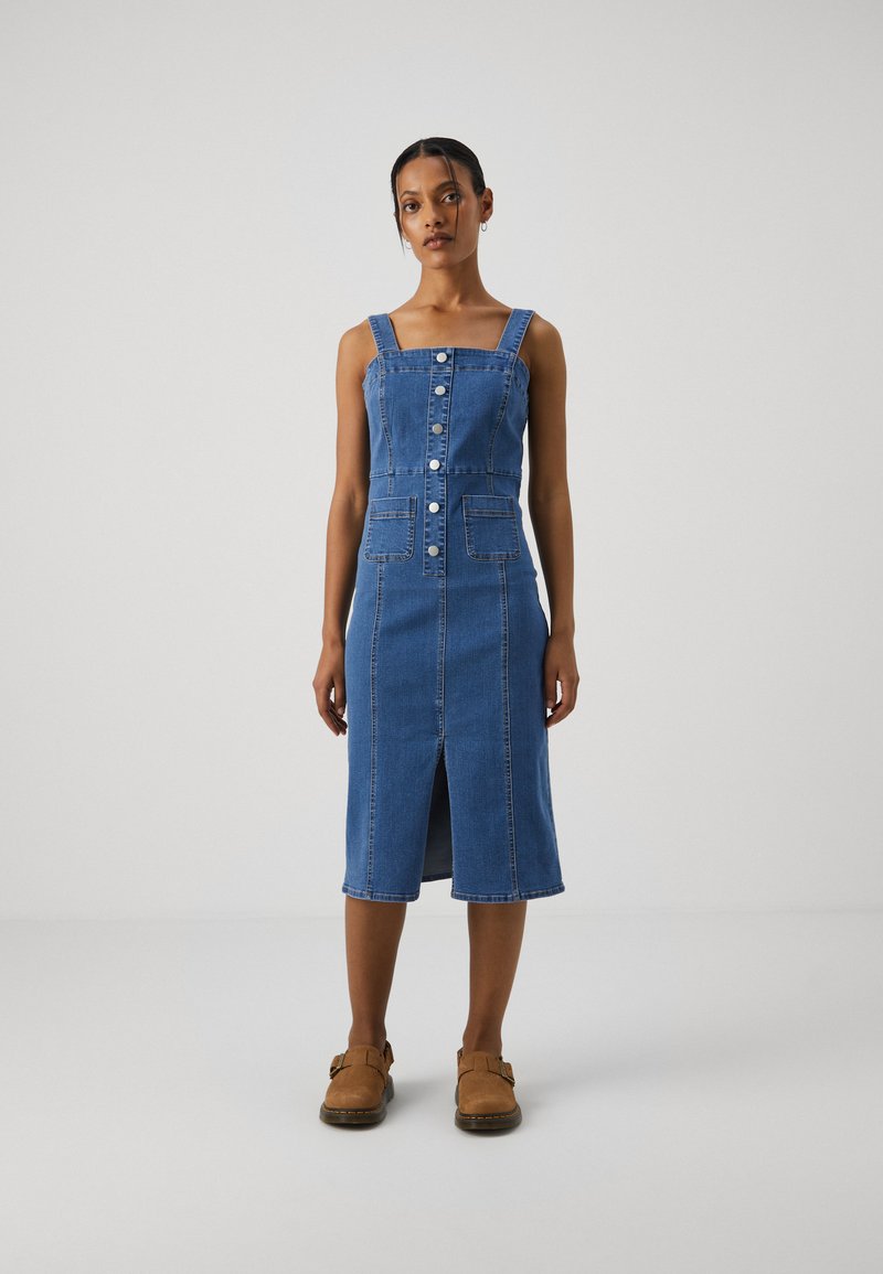 Vero Moda Petite VMSAILA DRESS Denim dress medium blue denim/blue