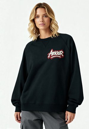 AMOUR EMBROIDERY SUPERHEAVY - Sweater - black