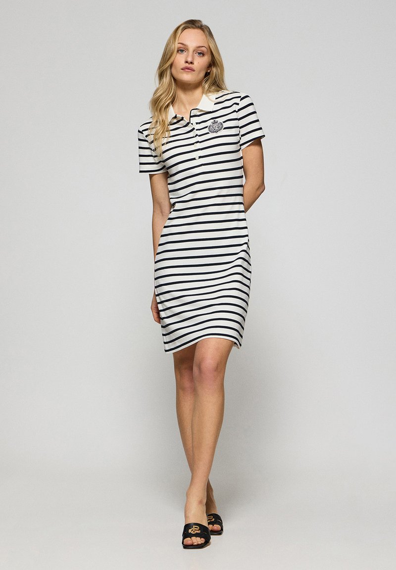 Polo Club SHORT SLEEVE BUTTONS DR MARELLA - Jersey dress - ecru/beige -  Zalando
