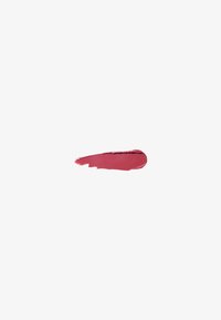 Rose-colored lipstick swatch with a smooth, creamy texture on a white background, showcasing a glossy finish and tapered end.