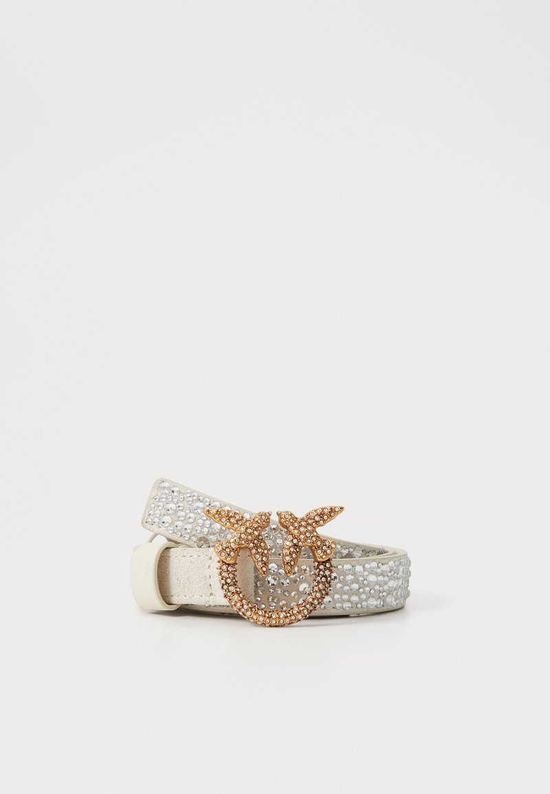 Pinko LOVE BERRY BELT - Öv - bianco/antique gold-coloured