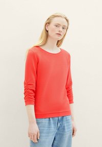 TOM TAILOR DENIM STRUCTURED - Sweatshirt - plain red