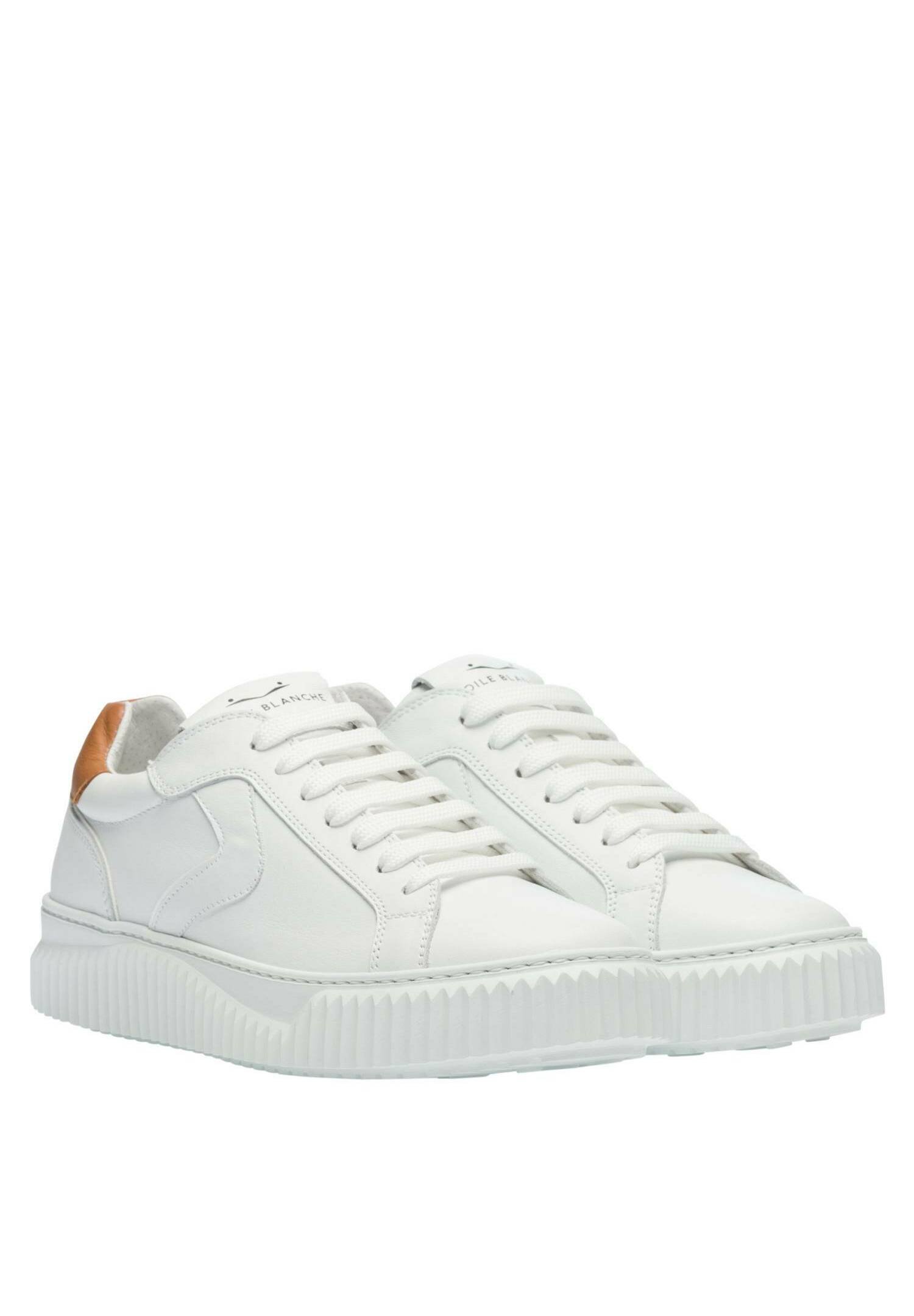 LIPARI THREAD - Suede sneaker with piping - White