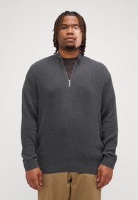 Jack & Jones JPRBLALIAM HALF ZIP  - Strickpullover - dark grey melange