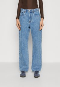 Abercrombie & Fitch HIGH RISE LOOSE JEAN - Jeans relaxed fit - MEDIUM MARBLED