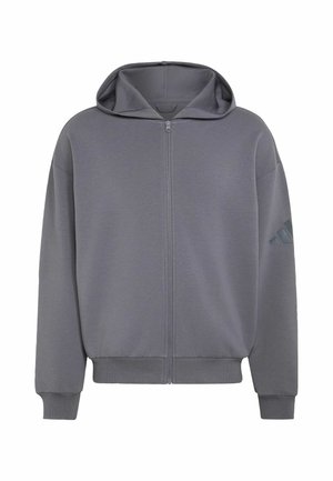 adidas Sportswear, SOFT LUX FULL-ZIP HOODIE - Majica s kapuljačom i patentnim zatvaračem - grey five